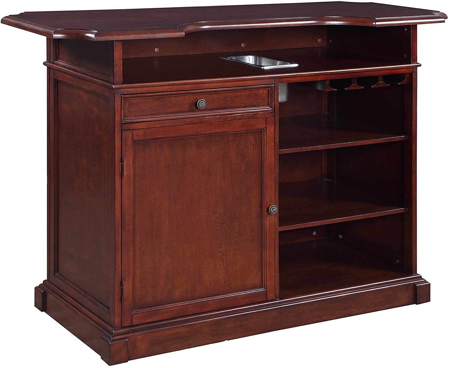 Bar Cabinet: Mahogany Home bar Set with Storage 