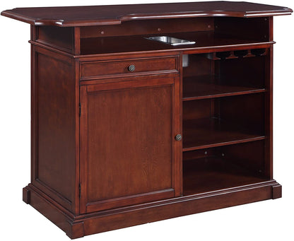 Bar Cabinet: Mahogany Home bar Set with Storage 