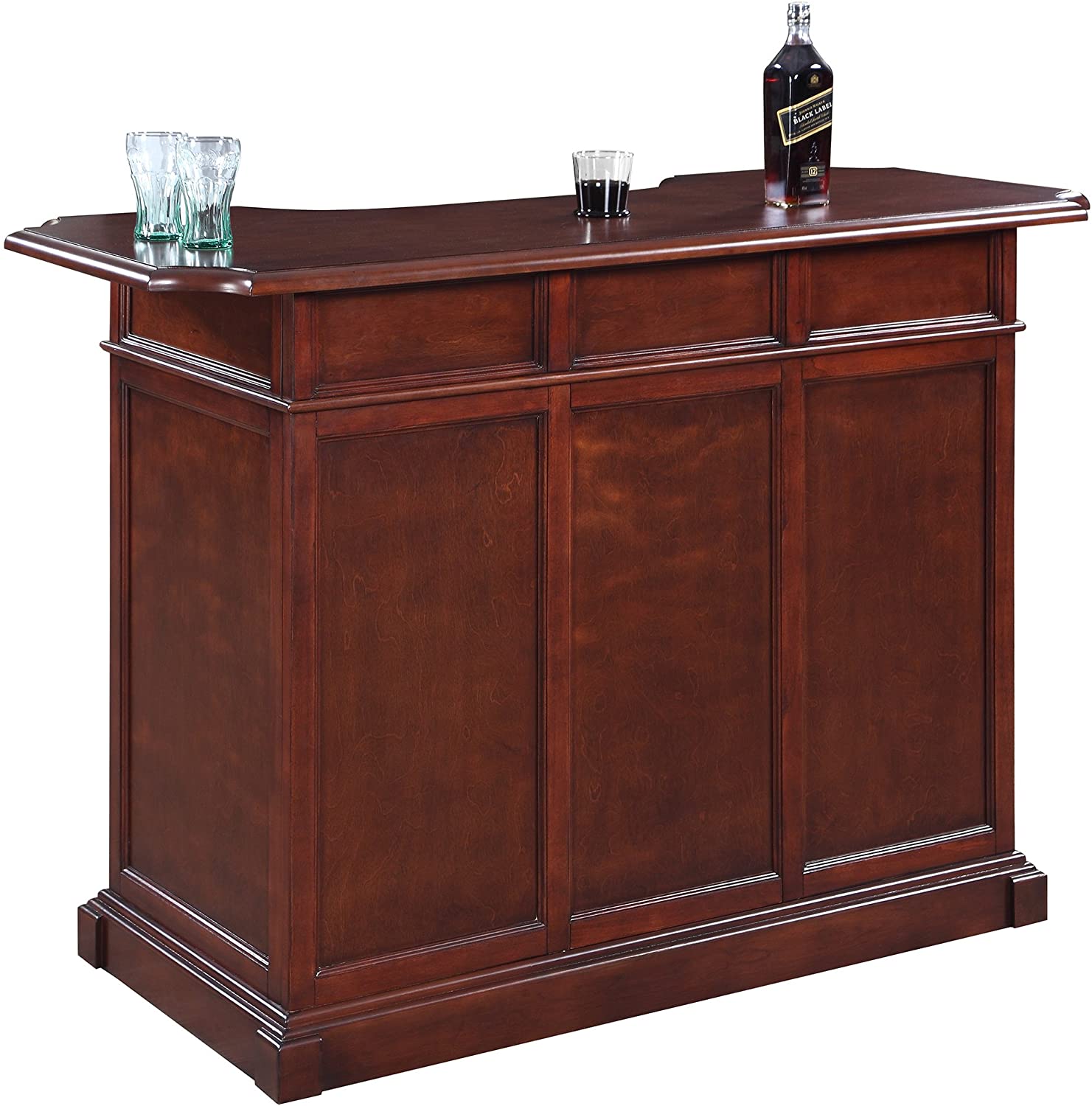Bar Cabinet: Mahogany Home bar Set with Storage 