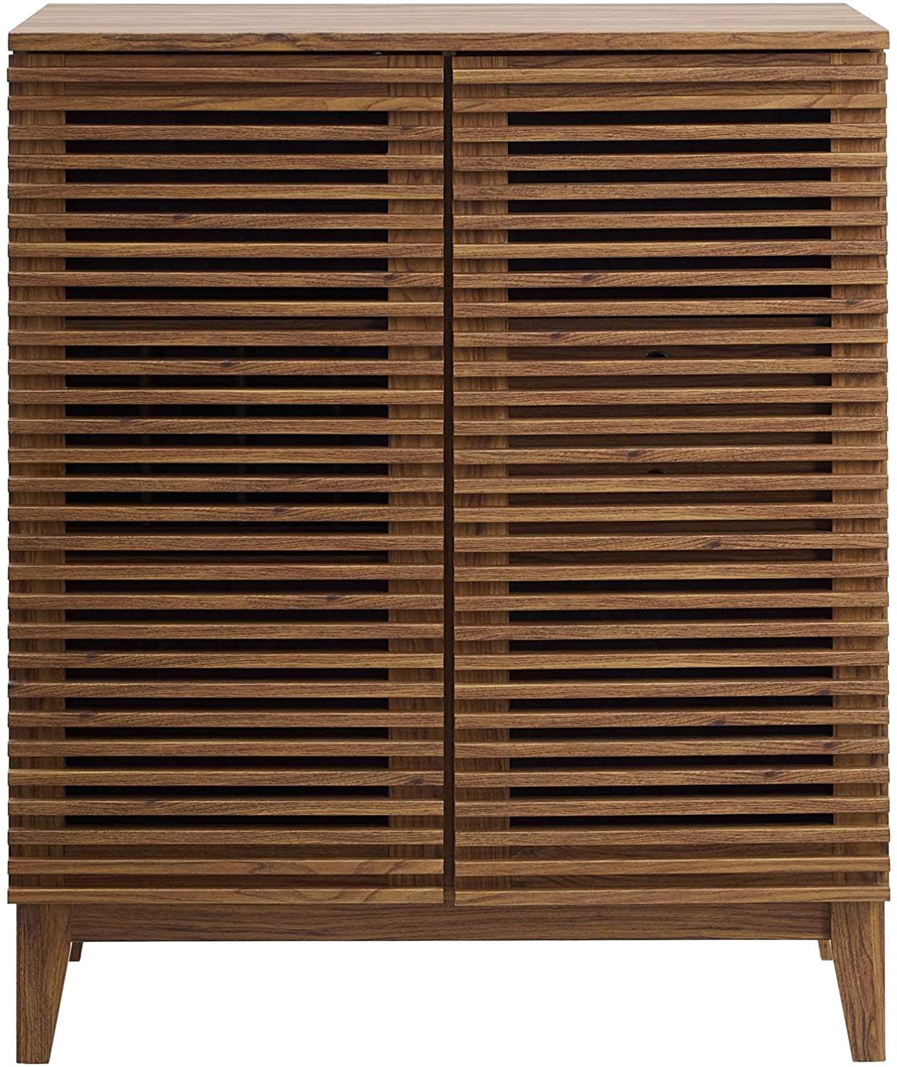 Bar Cabinet: Modern Bar with Wine Rack Storage Cabinet, Walnut 