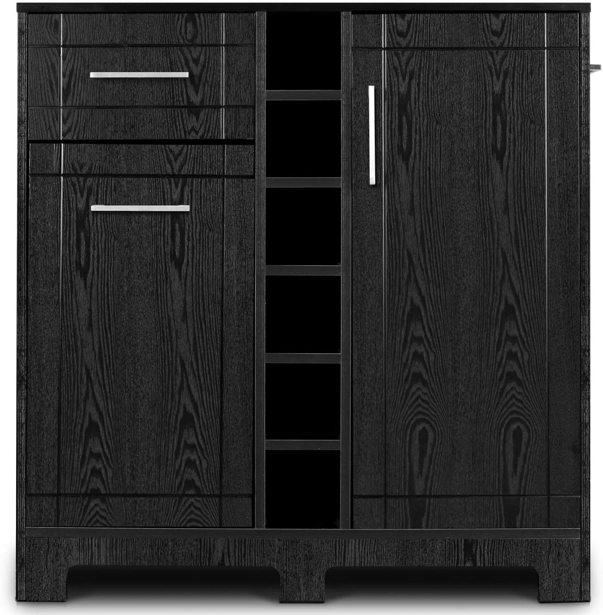 Bar Cabinet: Modern MDF Wood Wine Bottle Bar Storage Cabinet 