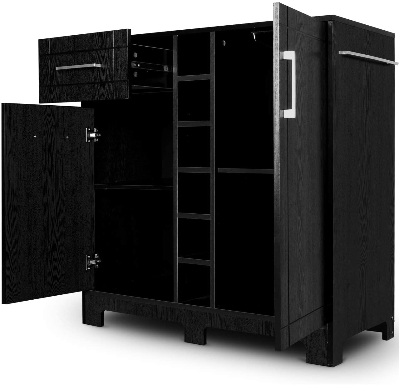 Bar Cabinet: Modern MDF Wood Wine Bottle Bar Storage Cabinet 