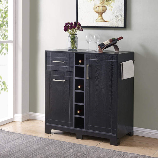 Bar Cabinet: Modern MDF Wood Wine Bottle Bar Storage Cabinet 