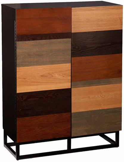 Bar Cabinet: Multi-Tonal Bar Cabinet with Shelves