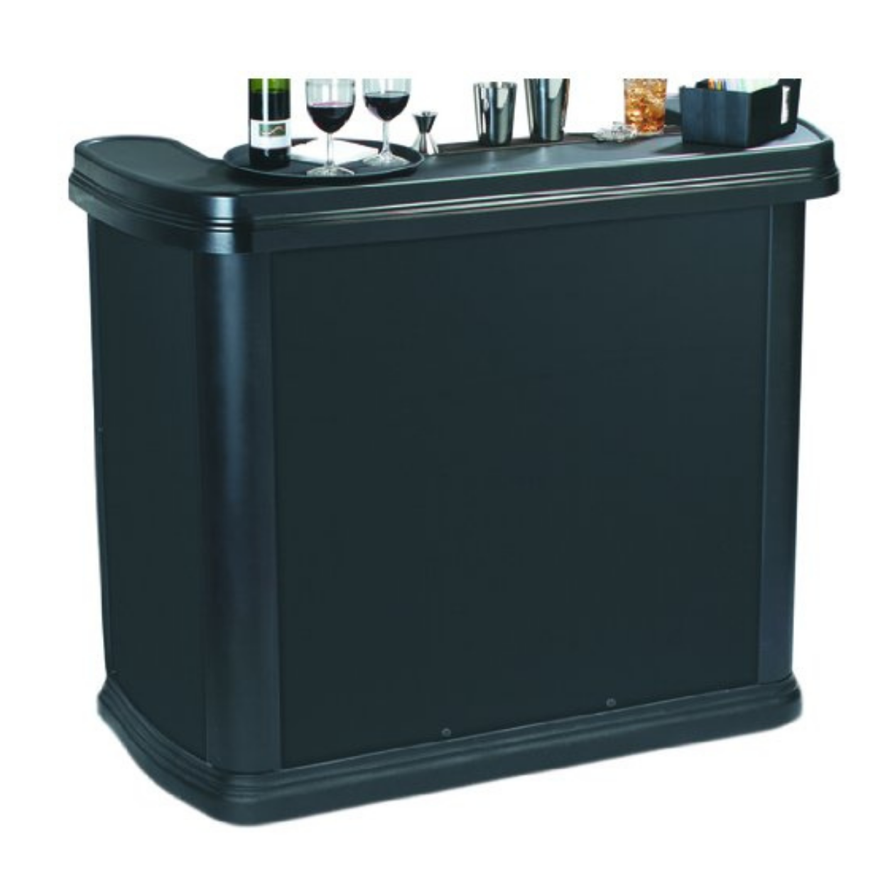 Bar Cabinet Portable High Top Entertainment Bar, Black