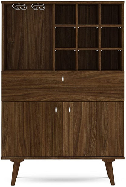 Bar Cabinet: Salamanca Bar Cabinet with 2 Doors and 1 Drawer, Dark Brown 