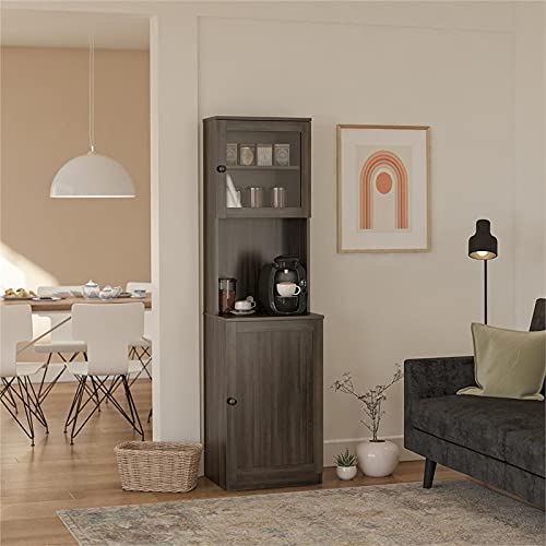 Bar Cabinet: Tall Bar Cabinet in Espresso 