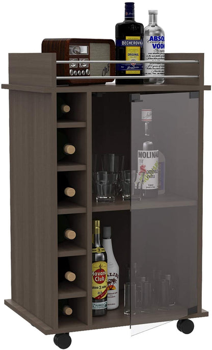 Bar Cabinet: Wine and Liquor Bar Storage Display Cabinet Cart