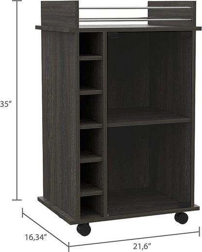 Bar Cabinet: Wine and Liquor Bar Storage Display Cabinet Cart