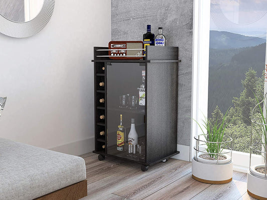 Bar Cabinet: Wine and Liquor Bar Storage Display Cabinet Cart