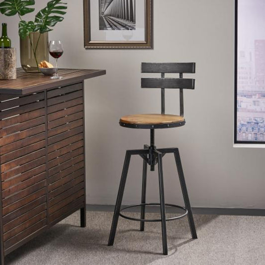 Bar Chair: Black Brush Bar Stool