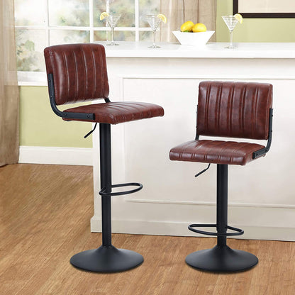 Bar Chair Kitchen Island Water Resistant Faux Leatherette , 300 LBS Capacity, Black