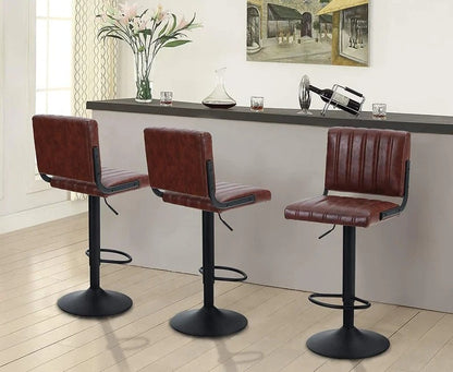 Bar Chair Kitchen Water Resistant Faux Leatherette, 300 LBS Capacity, Black