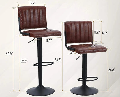 Bar Chair Kitchen Water Resistant Faux Leatherette, 300 LBS Capacity, Black