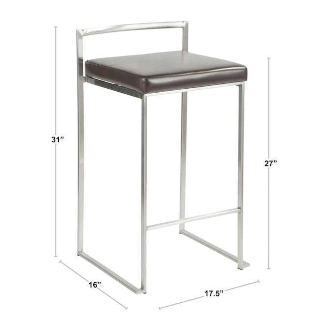 Bar Chairs: 27.75 in. Counter Stool - Set of 2