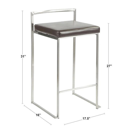 Bar Chairs: 27.75 in. Counter Stool - Set of 2