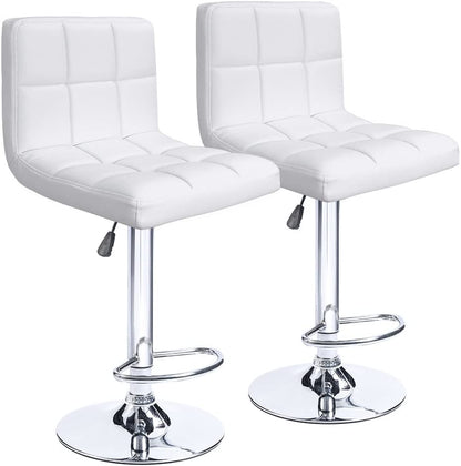 Bar Stool: Armless Hydraulic Kitchen Counter Back Set of 2(Black)