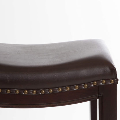Bar Stool Backless Bar Stools, 2-Pcs Set, Brown 