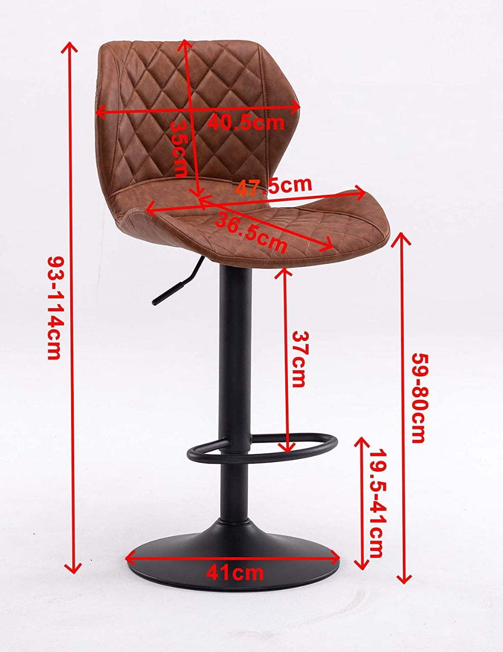 Bar Stool: Counter Height Leatherette Bar Chairs Adjustable Height