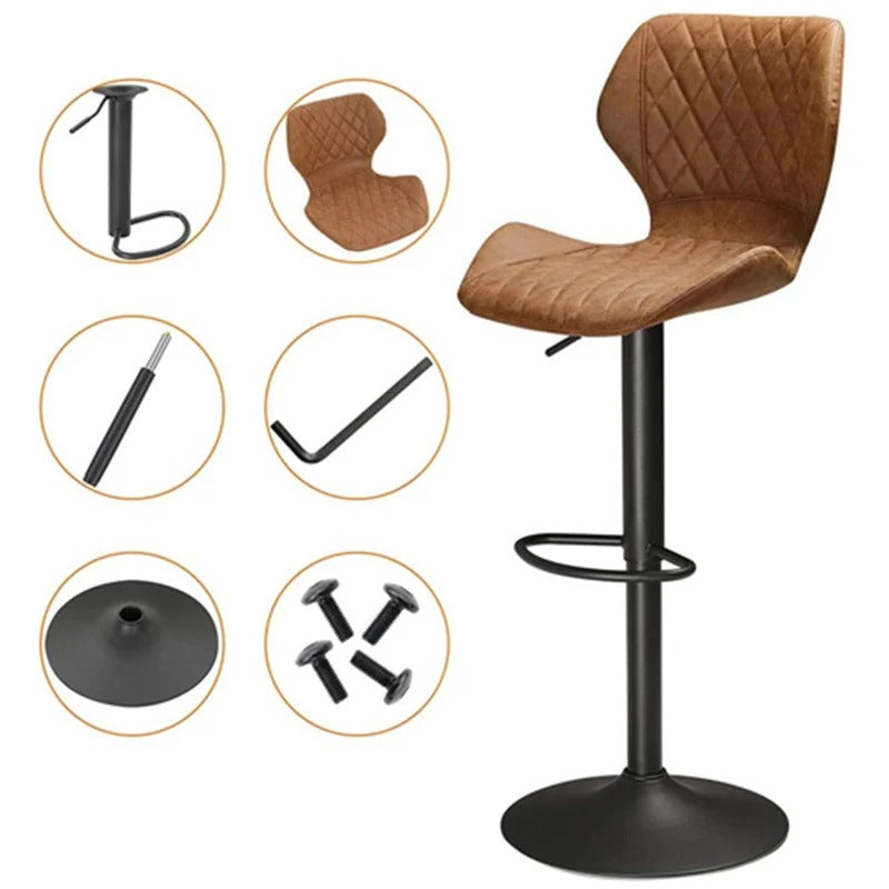 Bar Stool: Counter Height Leatherette Bar Chairs Adjustable Height