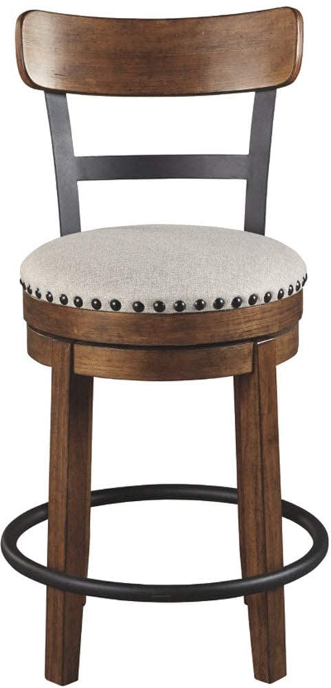Bar Stool: Counter Height Swivel Bar Stool, Brown
