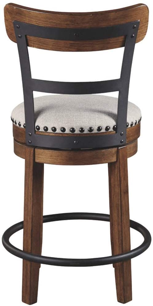 Bar Stool: Counter Height Swivel Bar Stool, Brown