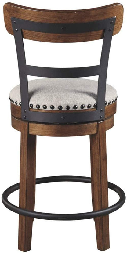 Bar Stool: Counter Height Swivel Bar Stool, Brown