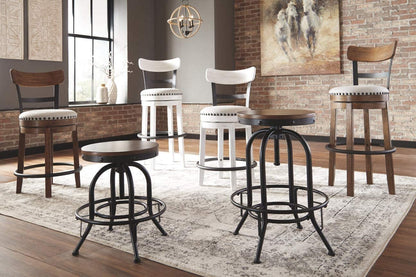 Bar Stool: Counter Height Swivel Bar Stool, Brown