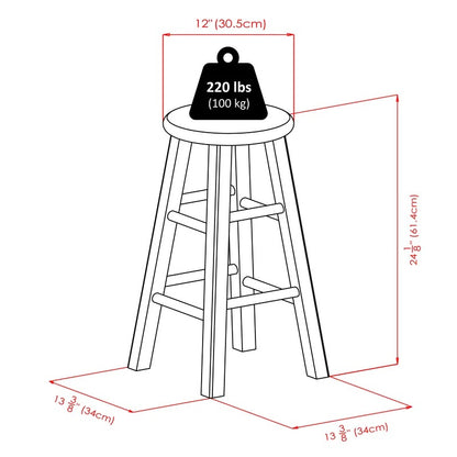 Bar Stool Counter Stool 24 Rustic Teak Gray Finish