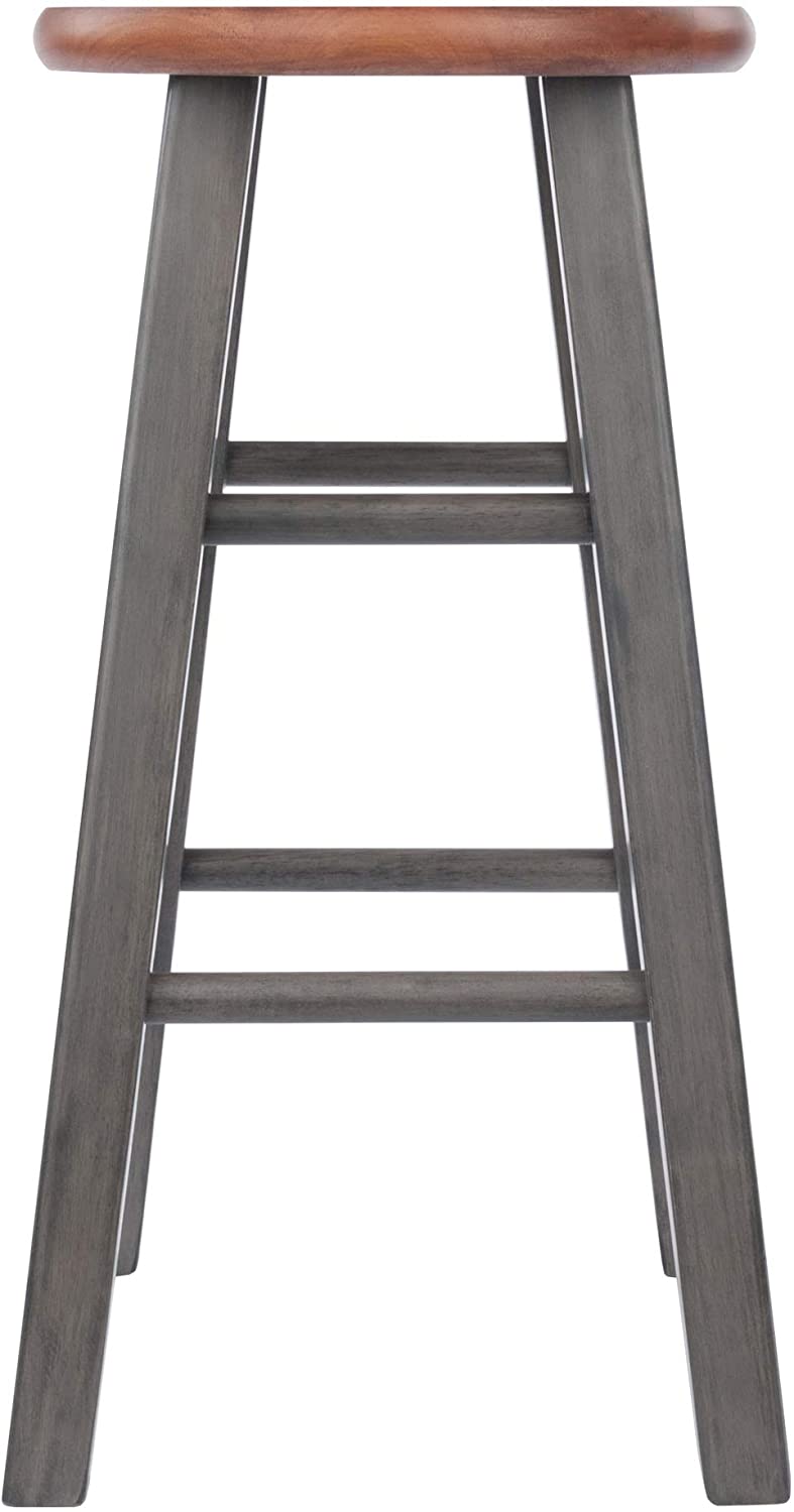 Bar Stool Counter Stool 24 , Rustic Teak  Gray Finish 