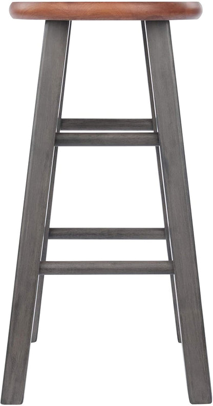 Bar Stool Counter Stool 24 , Rustic Teak  Gray Finish 