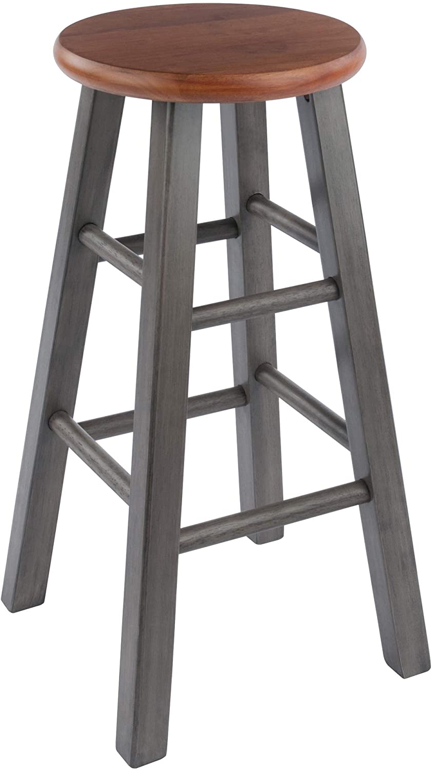 Bar Stool Counter Stool 24 , Rustic Teak  Gray Finish 