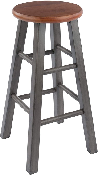 Bar Stool Counter Stool 24 , Rustic Teak  Gray Finish 