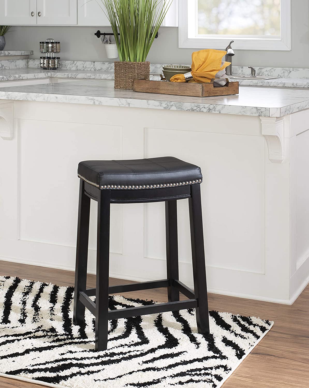 Bar Stool: Counter Stool, Black, 26" x 18" x 12.75"