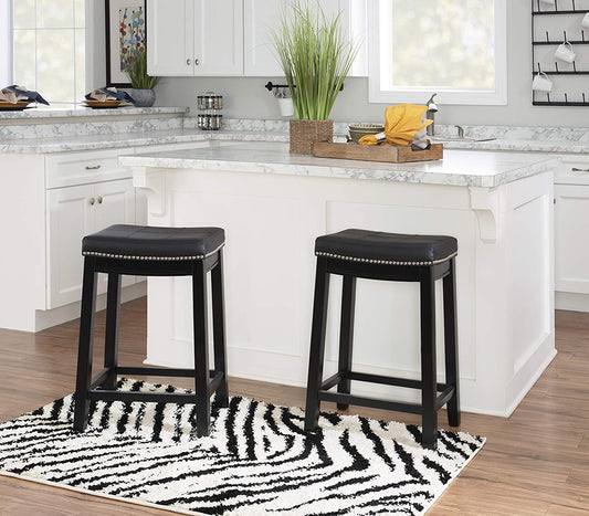 Bar Stool: Counter Stool, Black, 26" x 18" x 12.75"