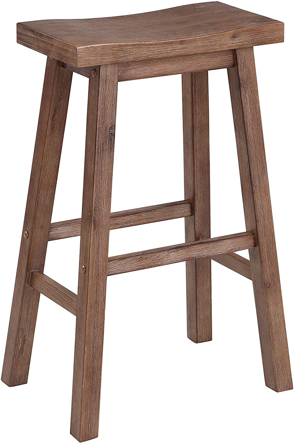 Bar Stool Height Saddle Stool, 29-Inch, Barn wood 