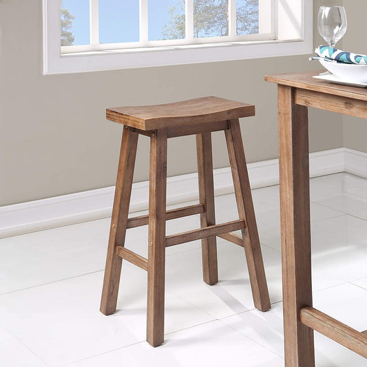 Bar Stool Height Saddle Stool, 29-Inch, Barn wood 