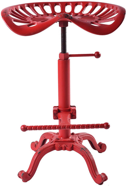 Bar Stool: Industrial bar Chair (Aged Red, Cast Iron) 