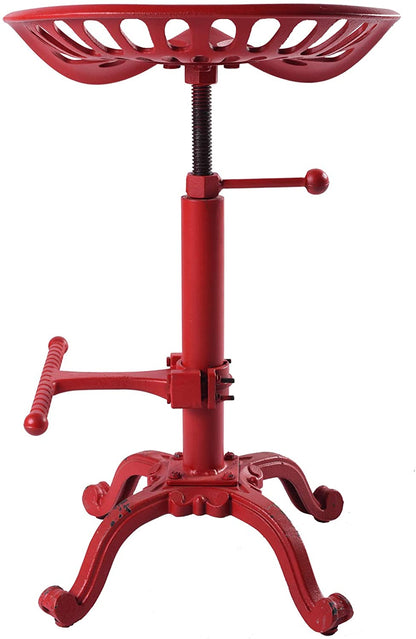 Bar Stool: Industrial bar Chair (Aged Red, Cast Iron) 