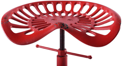 Bar Stool: Industrial bar Chair (Aged Red, Cast Iron) 