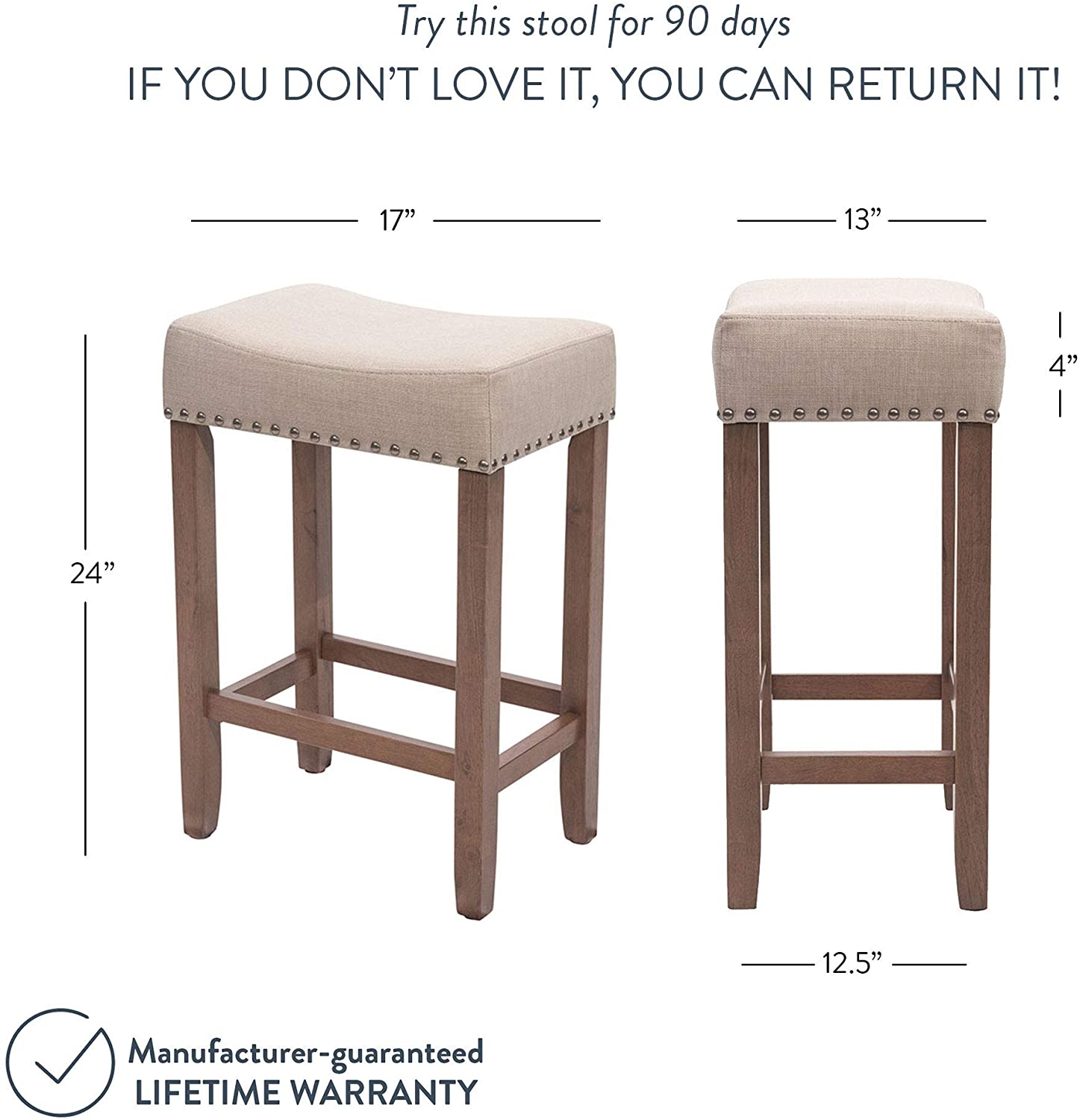 Bar Stool : Kitchen Counter Bar Stool 24"