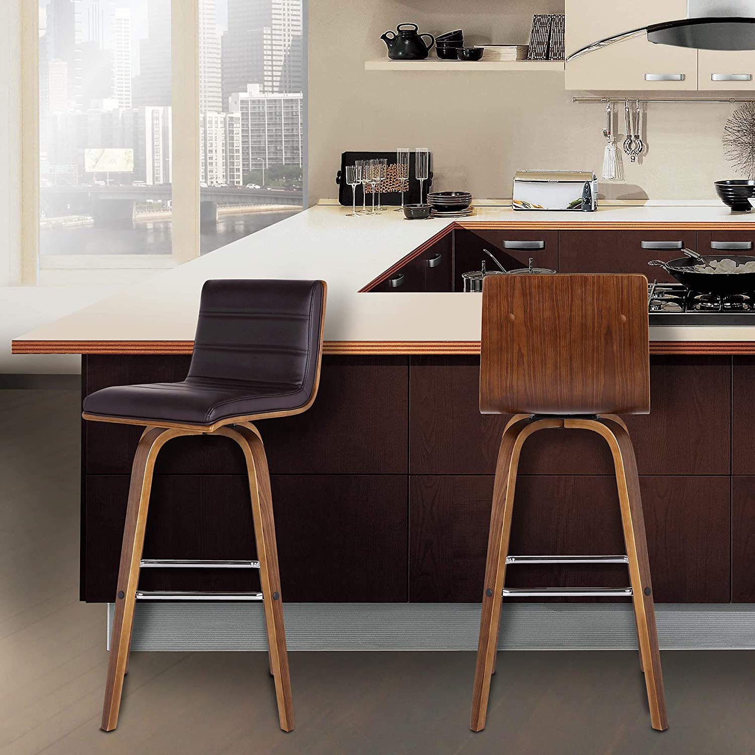 Bar Stool Kitchen and Dining , 26 Brown Walnut