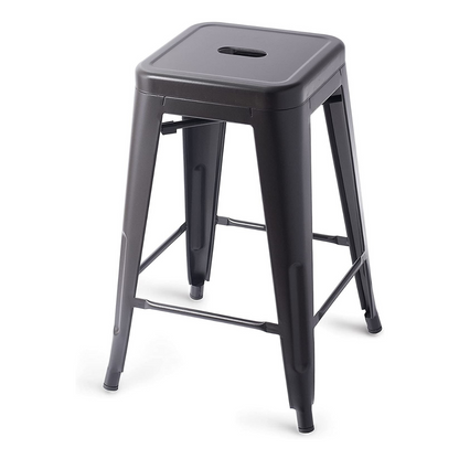 Bar Stool Metal Bar Stools - 24-Inch, Black