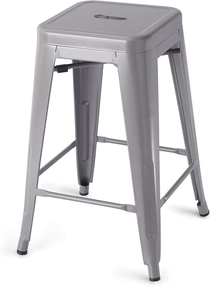 Bar Stool: Metal Bar Stools - 24-Inch, Set of 4, Black