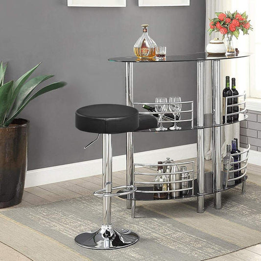 Bar Stool Metal Frame for Kitchen Dining Living Bistro Pub (Black, 1 pc)