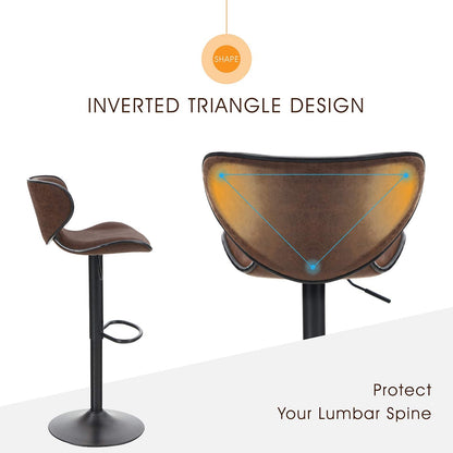  Bar Stool Modern Pu Leatherette Kitchen Counter Stools Dining Chairs Set of 2