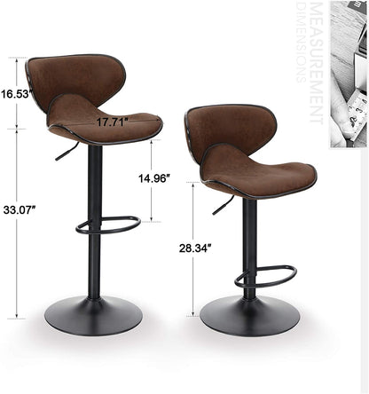  Bar Stool Modern Pu Leatherette Kitchen Counter Stools Dining Chairs Set of 2