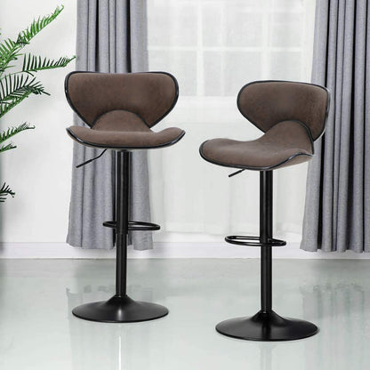  Bar Stool Modern Pu Leatherette Kitchen Counter Stools Dining Chairs Set of 2