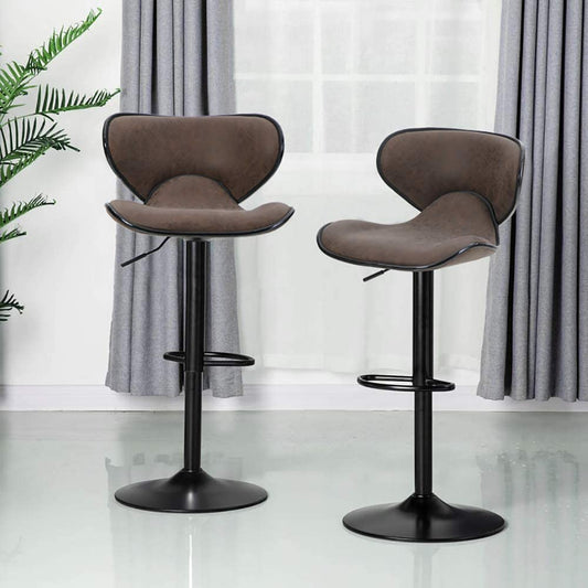  Bar Stool Modern Pu Leatherette Kitchen Counter Stools Dining Chairs Set of 2