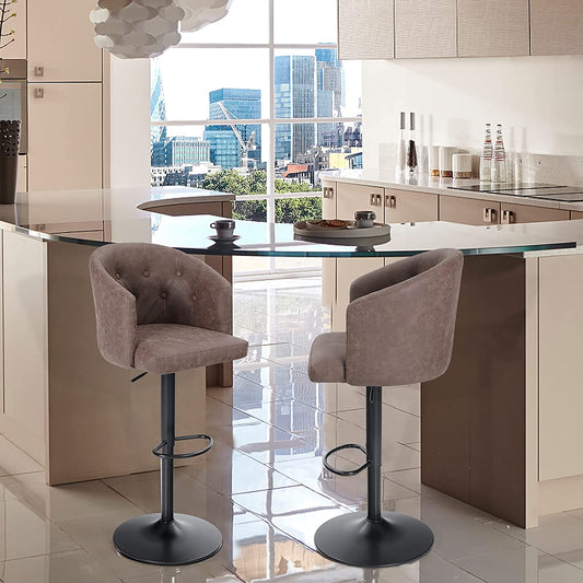  Bar Stool Padded Back and Chromed Metal Base